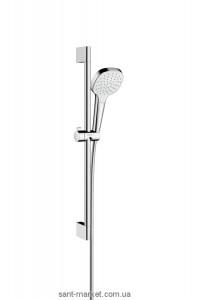 Душевой гарнитур со штангой Hansgrohe коллекция Croma Select E EcoSmart хром/белый 26585400