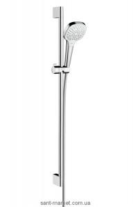 Душевой гарнитур со штангой Hansgrohe коллекция Croma Select E Multi EcoSmart хром/белый 26591400