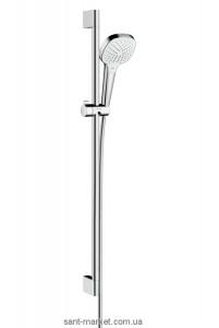 Душевой гарнитур со штангой Hansgrohe коллекция Croma Select E Vario EcoSmart хром/белый 26593400