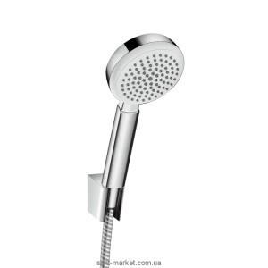 Душовий гарнітур з настінним тримачем Hansgrohe колекція Crometta 100 хром / білий 26664400