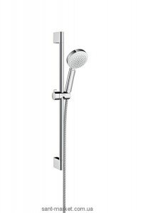 Душевой гарнитур со штангой Hansgrohe коллекция Crometta 100 Vario EcoSmart хром/белый 26654400