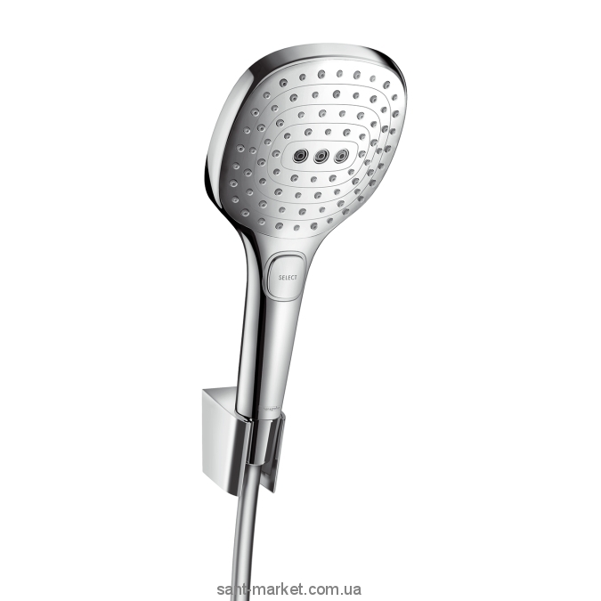 Душевой гарнитур с настенным держателем Hansgrohe коллекция Raindance Select E хром 26720000