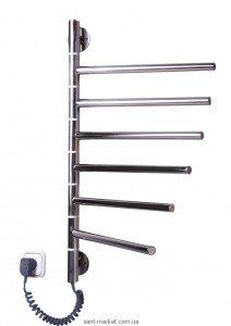 Электрический полотенцесушитель Elna 430х690х50 Е-образный хром Векртикаль-6 поворотная (нерж)