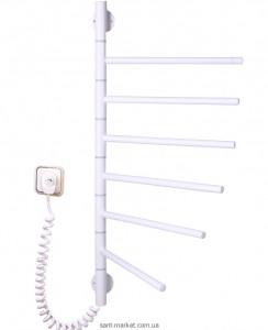Электрический полотенцесушитель Elna 430х690х50 Е-образный Векртикаль-6 поворотная (белая)