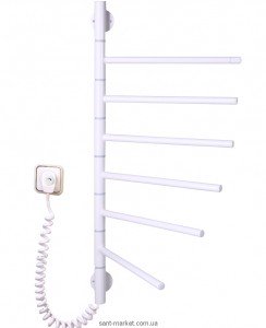 Электрический полотенцесушитель Elna 430х690х50 Е-образный Векртикаль-6 поворотная (белая)