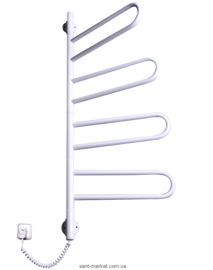 Електричний полотенцесушитель Elna 430х1040х50 Е-подібний Флюгер-4 поворотний (білий)