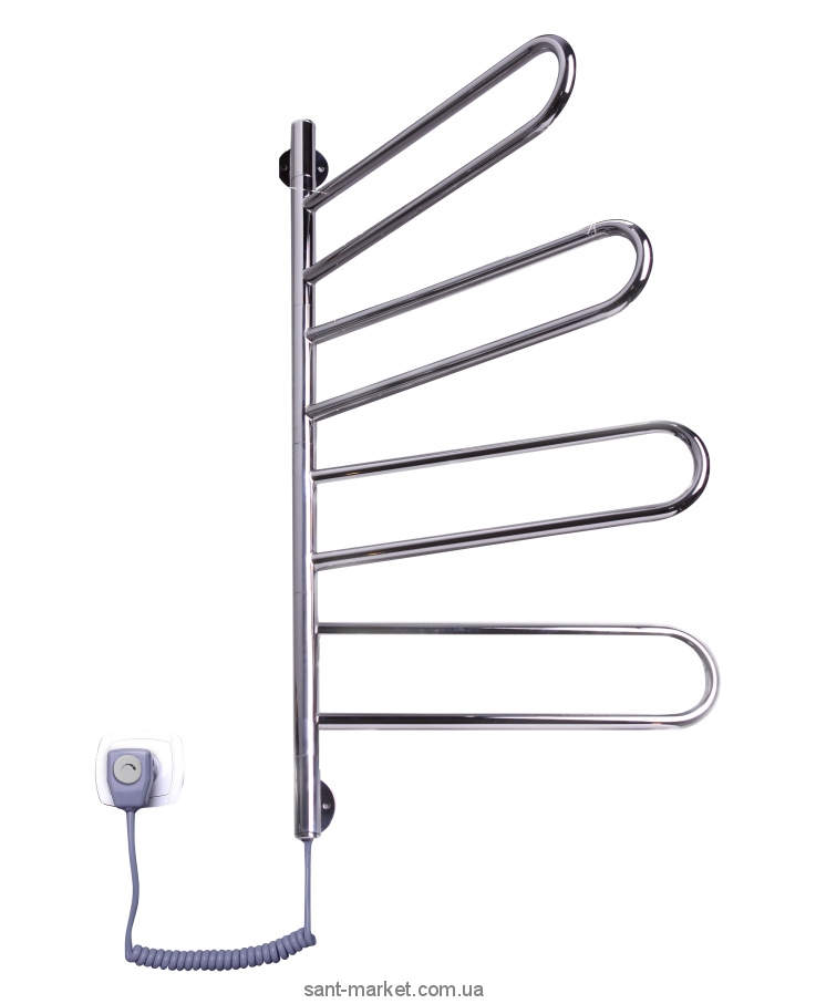 Электрический полотенцесушитель Elna 430х1040х50 Е-образный хром Флюгер-4 поворотный (нерж)