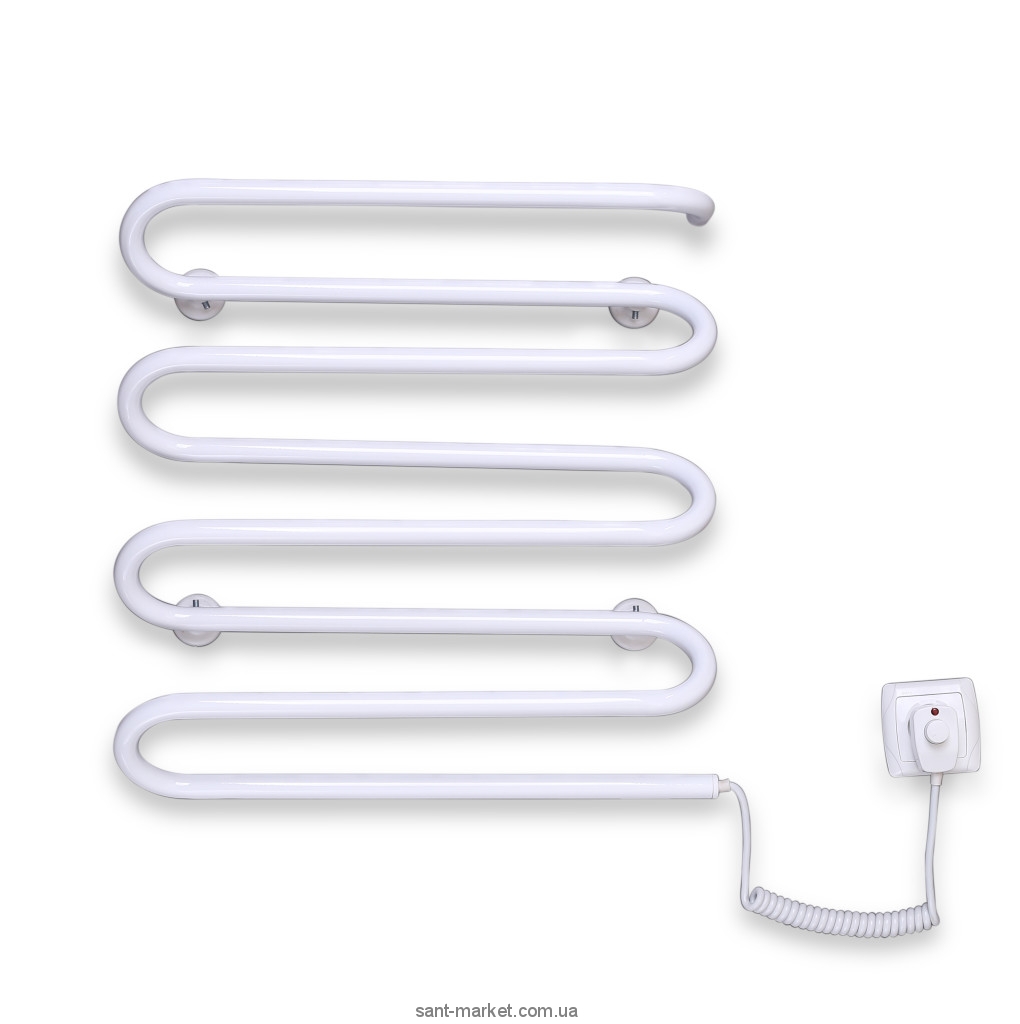 Електричний полотенцесушитель Elna 500х450х120 змійка Хвиля 8 (біла)