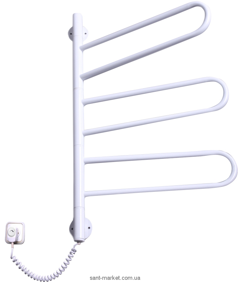 Электрический полотенцесушитель Elna 430х730х45 Е-образный Флюгер-3 поворотный (белый)