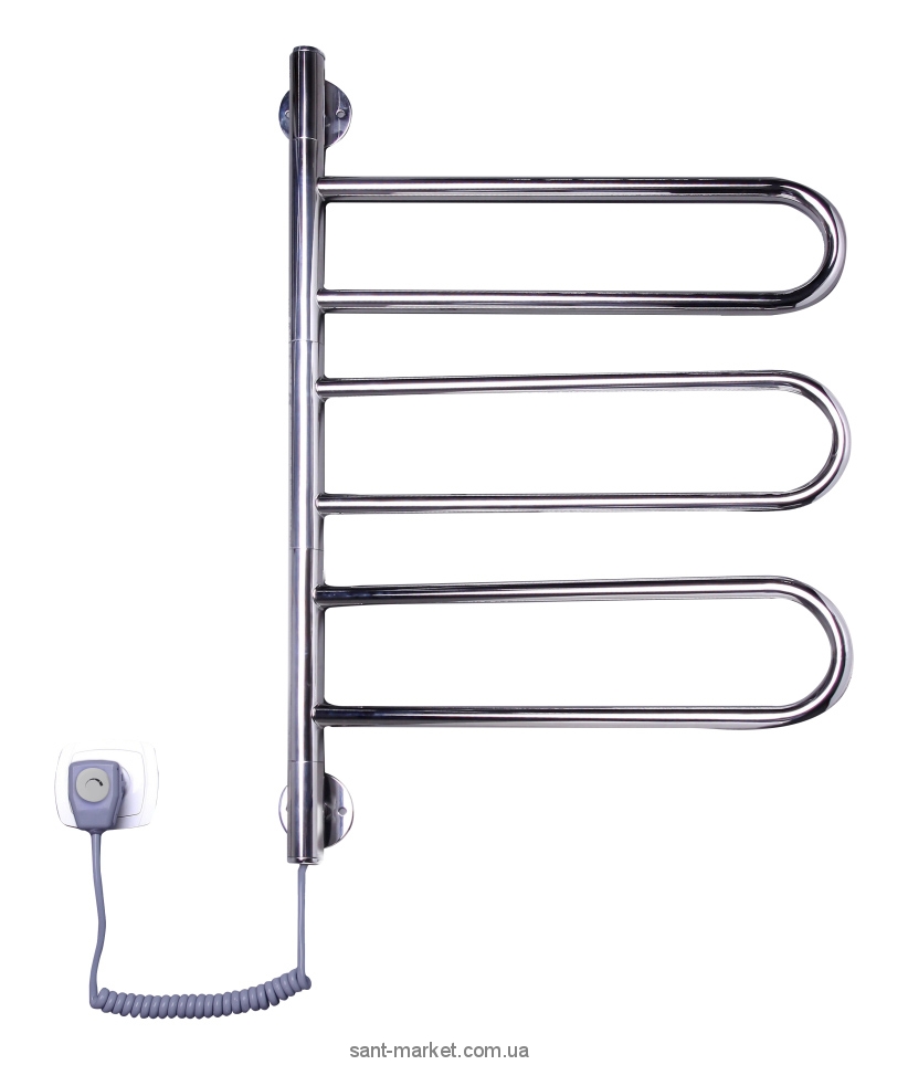 Электрический полотенцесушитель Elna 430х730х45 Е-образный хром Флюгер-3 поворотный (нерж)