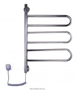 Електричний полотенцесушитель Elna 430х730х45 Е-подібний хром Флюгер-3 поворотний (нерж)