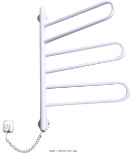 Электрический полотенцесушитель Elna 430х730х45 Е-образный Флюгер-3 поворотный (белый)