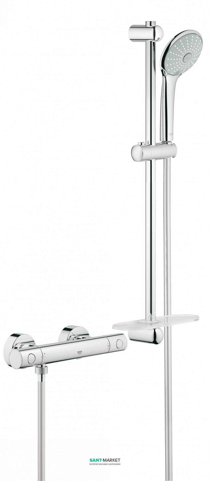 Термостат для душу Grohe Grohtherm 1000 Cosmopolitan New з душовим гарнітуром (штанга 600 мм) хром 34286002