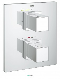 Смеситель с термостатом скрытый (встраиваемый) Grohe коллекция Grohtherm Cube хром 19959000