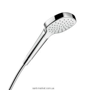 Душова лійка Hansgrohe колекція Croma Select E EcoSmart хром / білий 26816400