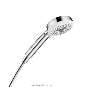 Душевая лейка Hansgrohe коллекция Crometta 100 Multi EcoSmart хром/белый 26826400