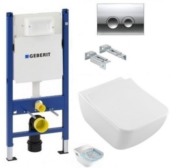 Унітаз підвісний Villeroy & Boch Venticello Directflush 4611R001 + 9M79S101 + Комплект 3 в 1 Geberit Duofix 458.121.21.1