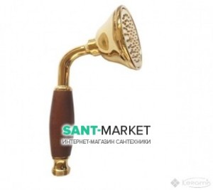 Душевая лейка с деревянной ручкой Bugnatese золото RICDO19151 legno