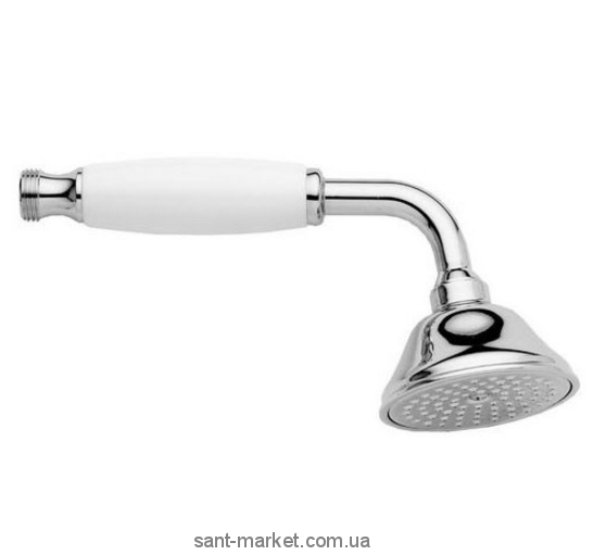 Душова лійка з білою ручкою Bugnatese хром RICCR19151