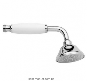 Душевая лейка с белой ручкой Bugnatese хром RICCR19151