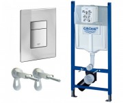 Система інсталяції для підвісного унітазу Grohe Rapid SL 3в1 50х113х14 5 388780A0 клавіша дзеркальна