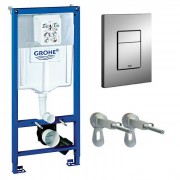 Система инсталляции для подвесного унитаза Grohe Rapid SL 3в1 50х113х14 5 38878BR0 клавиша титан