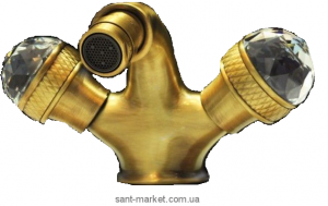 Bugnatese Смеситель Axo для биде (на 1 отверстие) со Сваровски бронза AXOBR644F