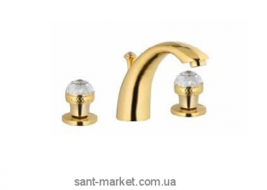 Змішувач для раковини двухвентильний зі Сваровські та донним клапаном Bugnatese Axo бронза AXOBR612F