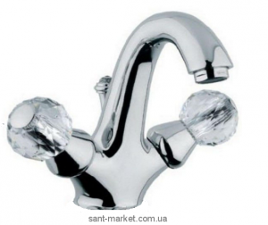 Смеситель для раковины двухвентильный со Сваровски и донным клапаном Bugnatese Axo бронза AXOBR634G