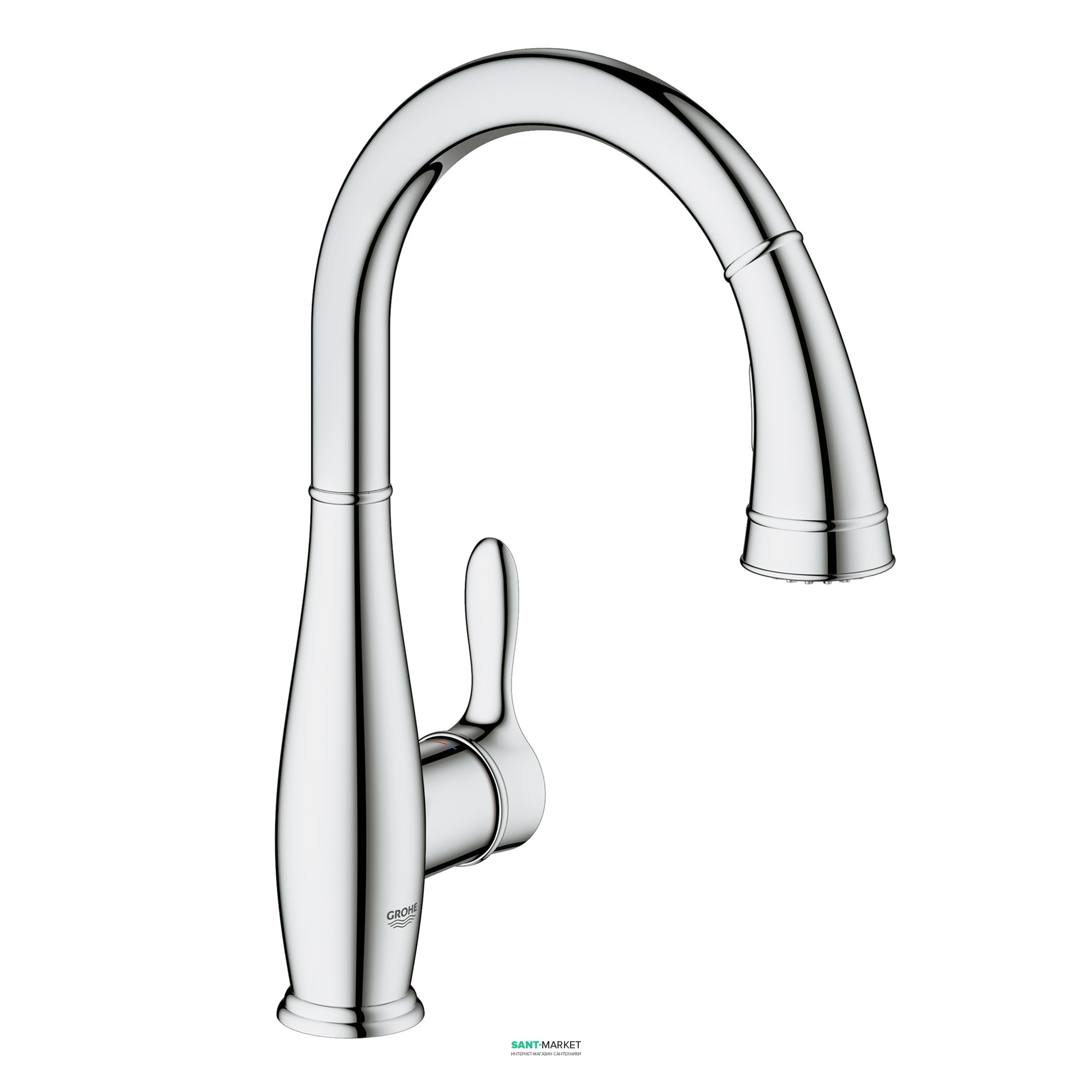 Смеситель для кухни с выдвижной лейкой  Grohe Parkfield однорычажный 30215001