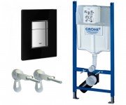 Система інсталяції для підвісного унітазу Grohe Rapid SL 3в1 50х113х14 5 38878KS0 клавіша чорна