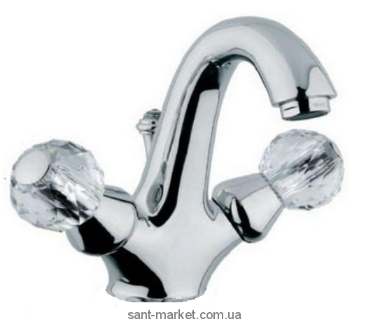 Змішувач для раковини двухвентильний зі Сваровські та донним клапаном Bugnatese Axo бронза AXOBR634G