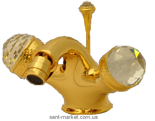 Bugnatese Смеситель Axo для биде (на 1 отверстие) со Сваровски золото AXODO644F