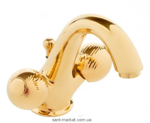 Змішувач для раковини двухвентильний з донним клапаном Bugnatese колекція Axo золото AXODO634M