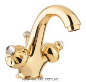 Смеситель для раковины двухвентильный cо Сваровски и донным клапаном Bugnatese Axo хром AXOCR634C