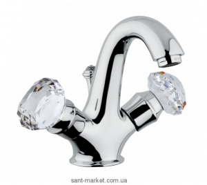 Змішувач для раковини двухвентильний cо Сваровські та донним клапаном Bugnatese Axo хром AXOCR634H