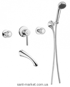 Смеситель двухвентильный скрытый (встраиваемый) с душем Bugnatese коллекция Axo хром AXOCR618