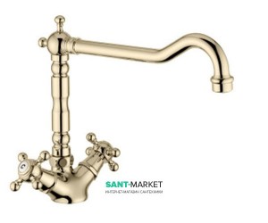 Змішувач для кухні Bugnatese Revival двухвентильний ретростиль бронза REVBR451