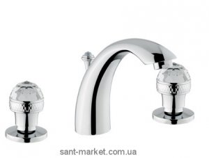 Смеситель для раковины двухвентильный cо Сваровски и донным клапаном Bugnatese Axo хром AXOCR612F