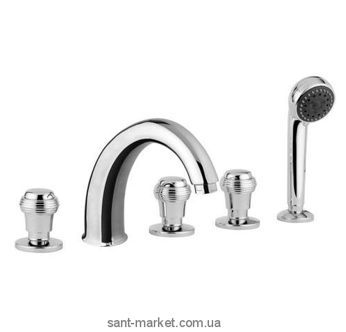 Змішувач двохвентильний на борт ванни з душем Bugnatese колекція Axo хром AXOCR680