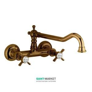 Змішувач для кухні Bugnatese Princeton двухвентильний ретростиль бронза PRIBR852