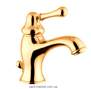 Смеситель для раковины однорычажный с донным клапаном Bugnatese коллекция Maya золото MAYDO8913