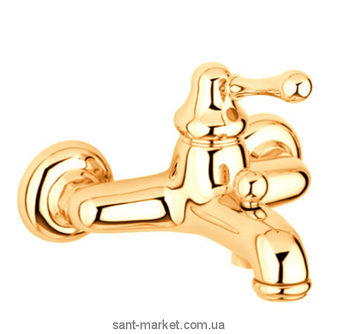 Смеситель однорычажный для ванны с коротким изливом Bugnatese коллекция Maya золото MAYDO8908
