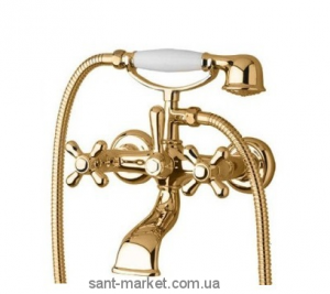 Смеситель двухвентильный для ванны с душем Bugnatese коллекция Old'800 золото OLDDO001