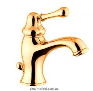 Смеситель для раковины однорычажный с донным клапаном Bugnatese коллекция Maya золото MAYDO8913