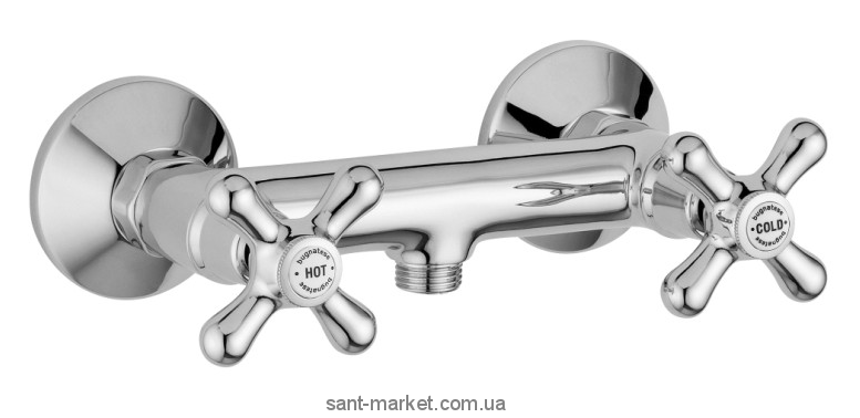 Змішувач для душу настінний двухвентильний Bugnatese колекція Old'800 хром OLDCR046