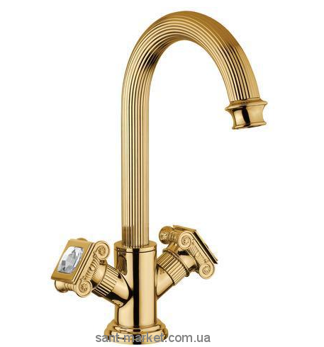 Змішувач для раковини двухвентильний високий зі Сваровські Bugnatese Olympia бронза DAFBR8434K