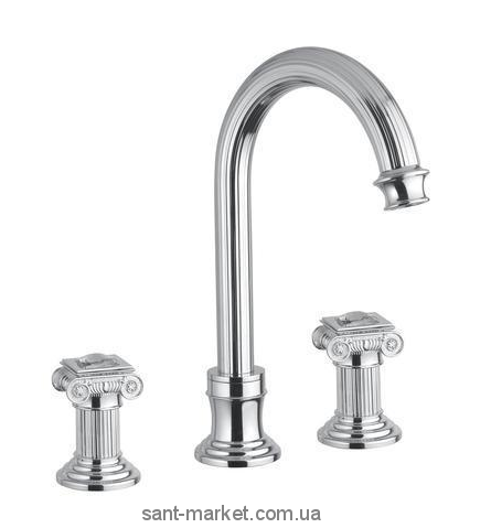 Смеситель для раковины двухвентильный скрытый высокий со Сваровски Bugnatese Olympia хром OLYCR8412K