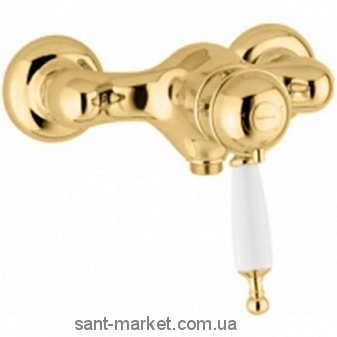 Смеситель для душа с термостатом настенный Bugnatese коллекция Oxford золото OXDO6339