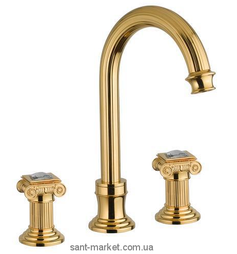 Змішувач для раковини двухвентильний прихований зі Сваровські Bugnatese Olympia золото DAFDO8412